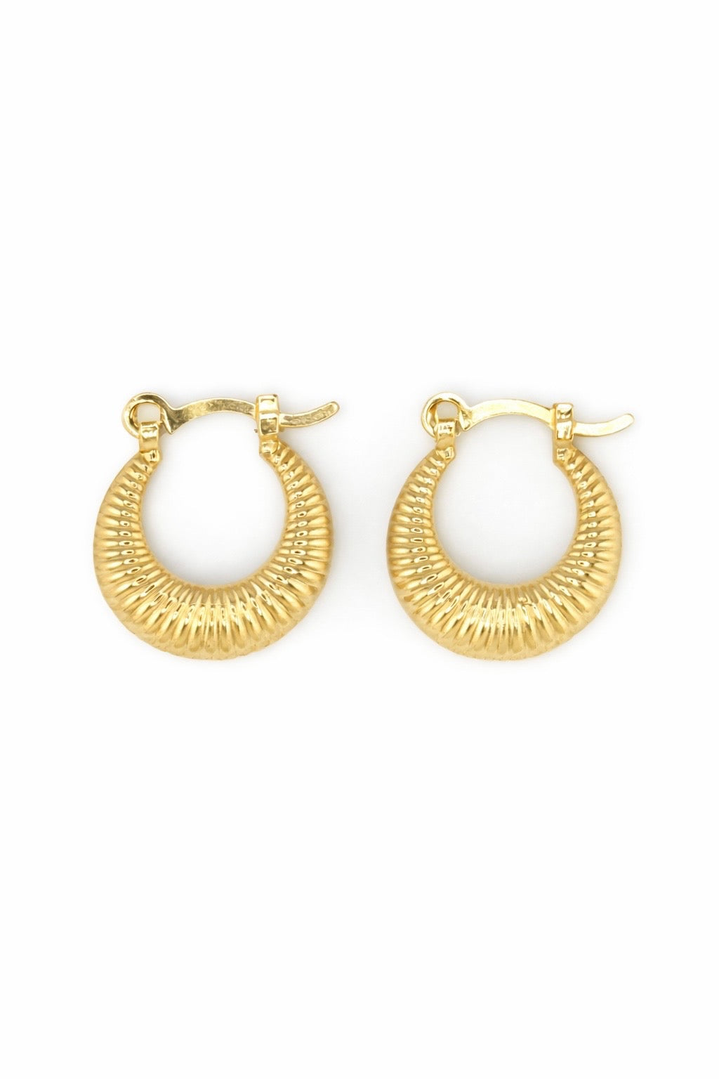 Ribbed Crescent Earring